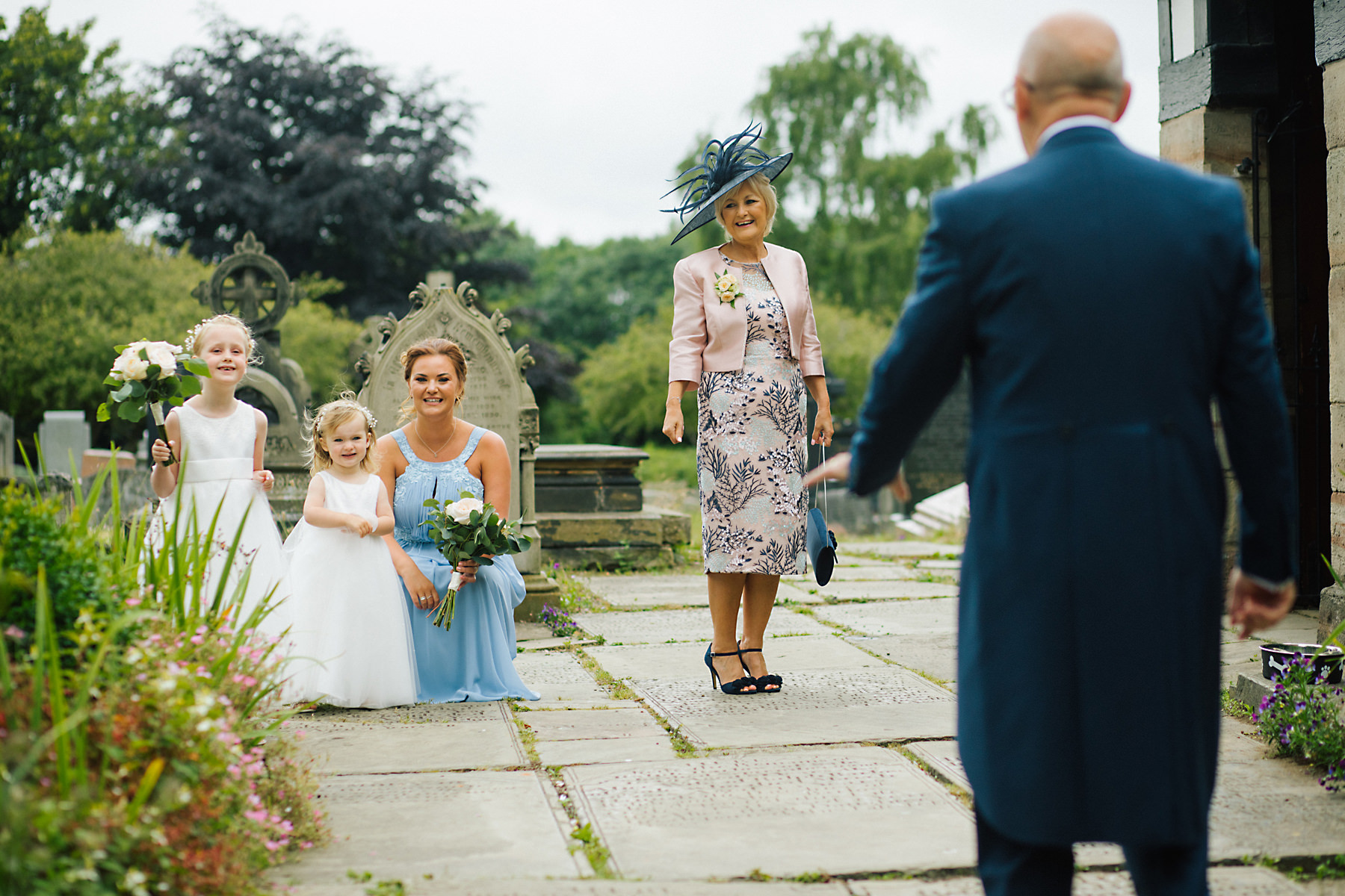 walking down church path