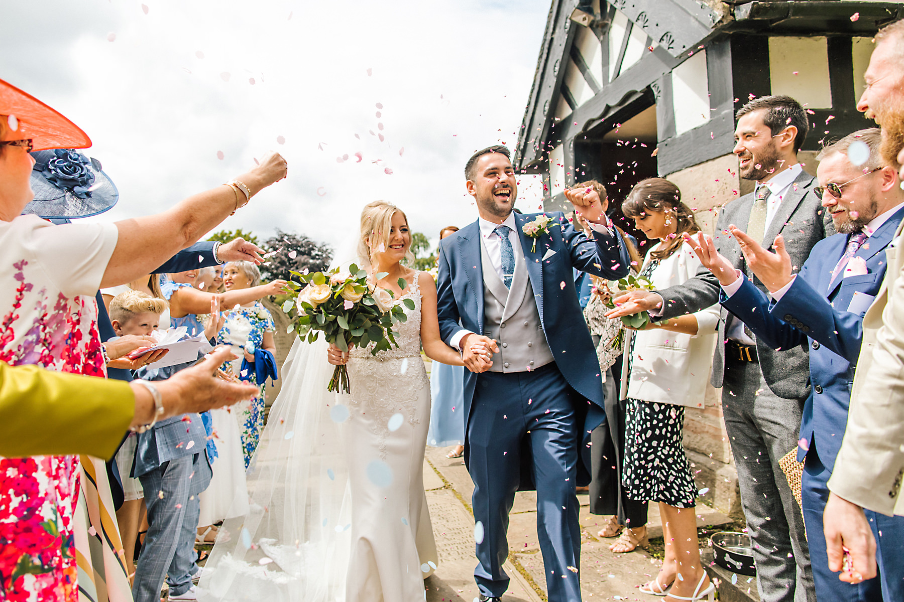 confetti outside church