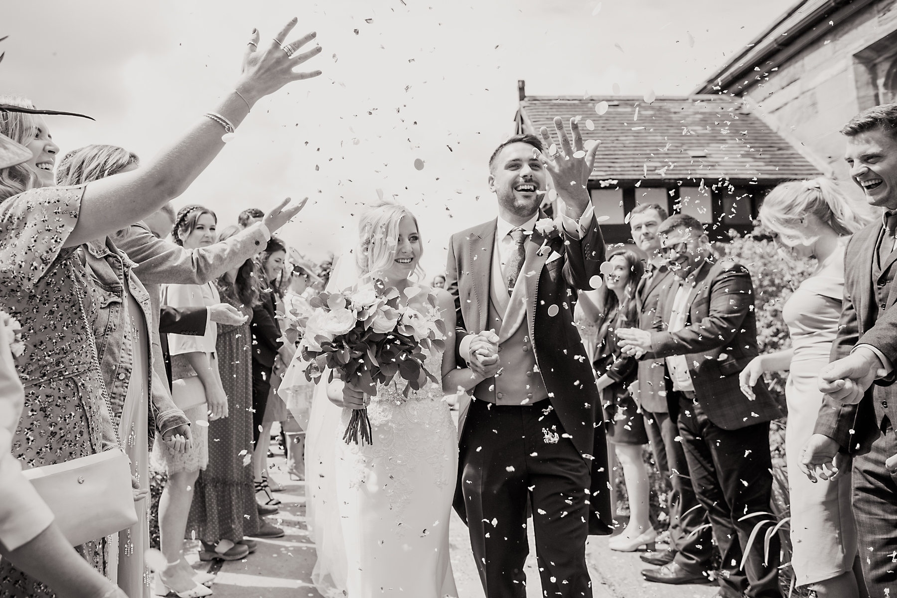 black and white confetti photo