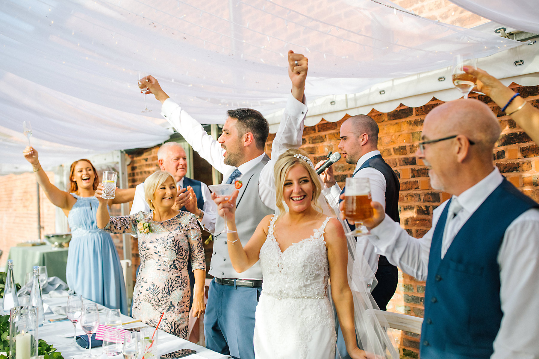 bride and groom wedding toast