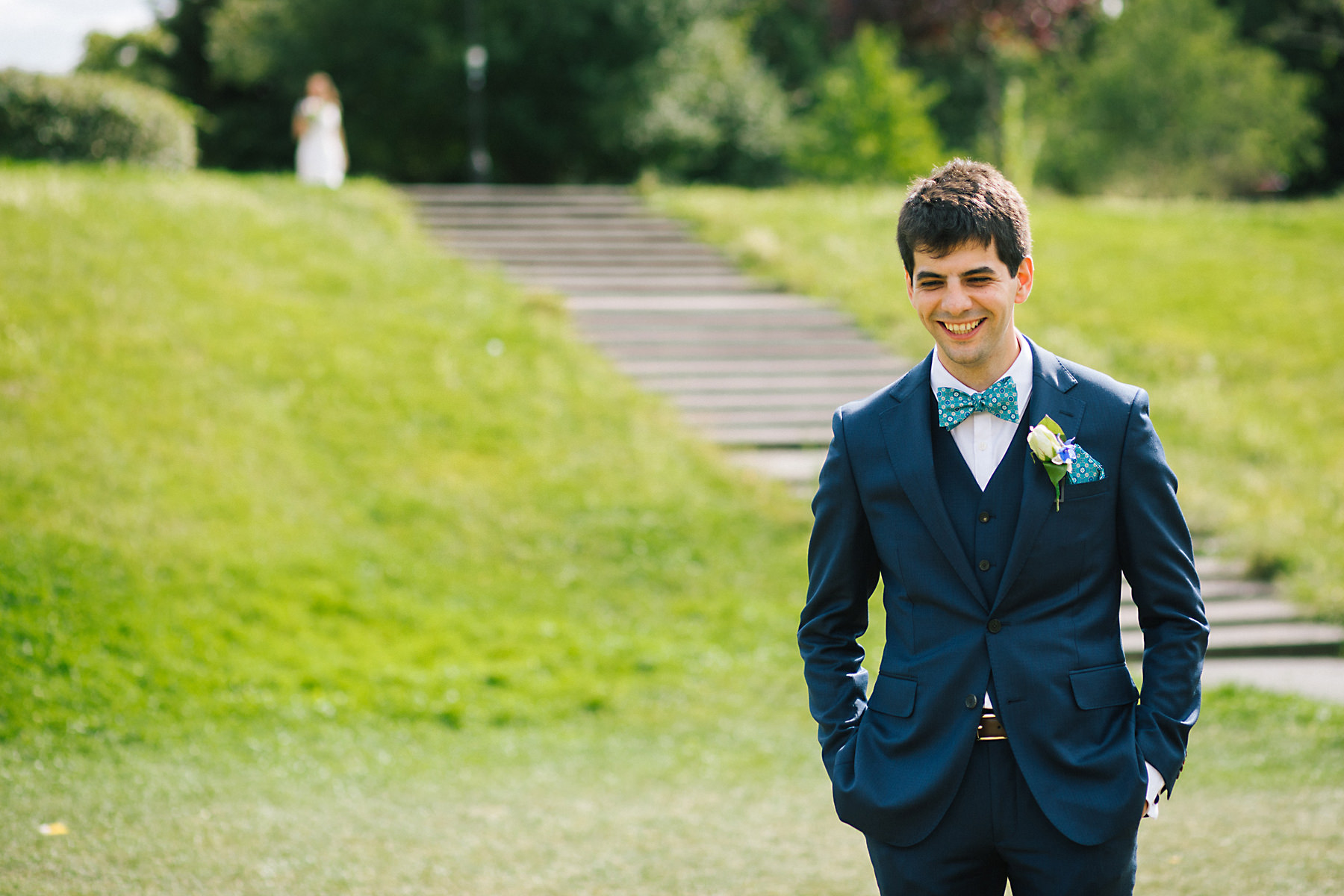 first look bride and groom