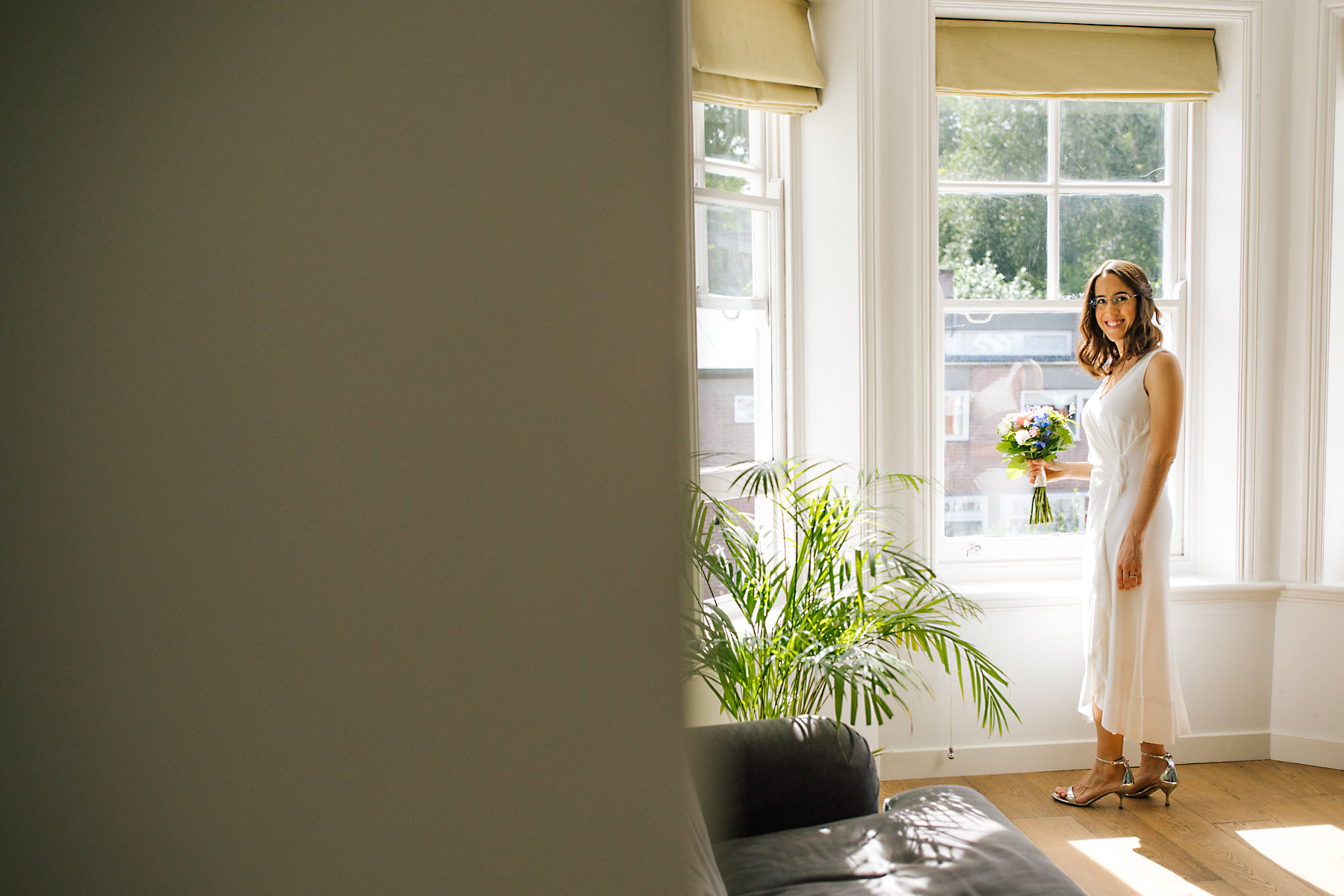 bride in window