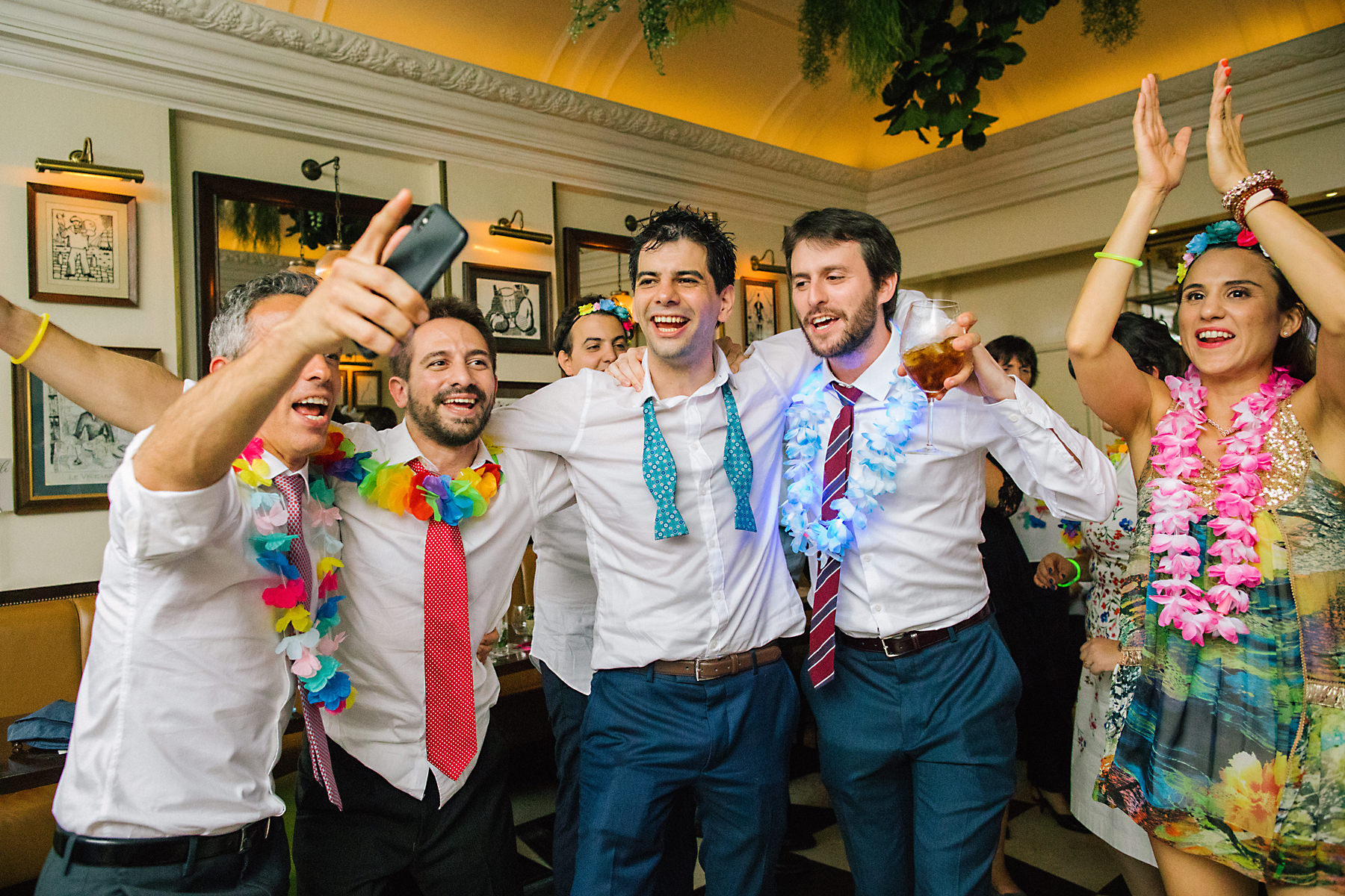 groom and ushers dancing