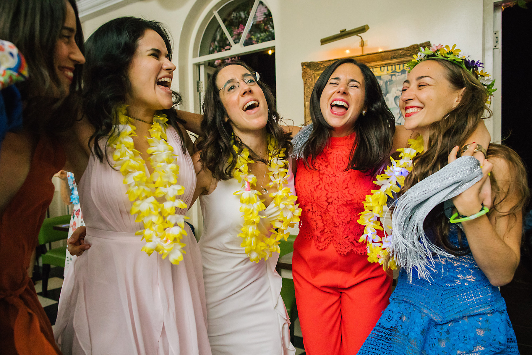 flower garlands at a wedding party